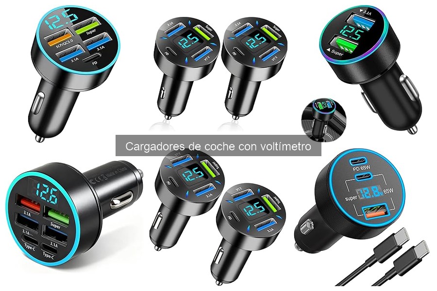 Características clave de los cargadores de coche con voltímetro