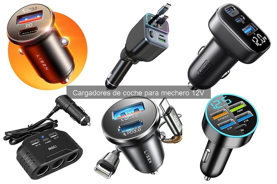 Cargadores de coche para mechero 12V con protección segura