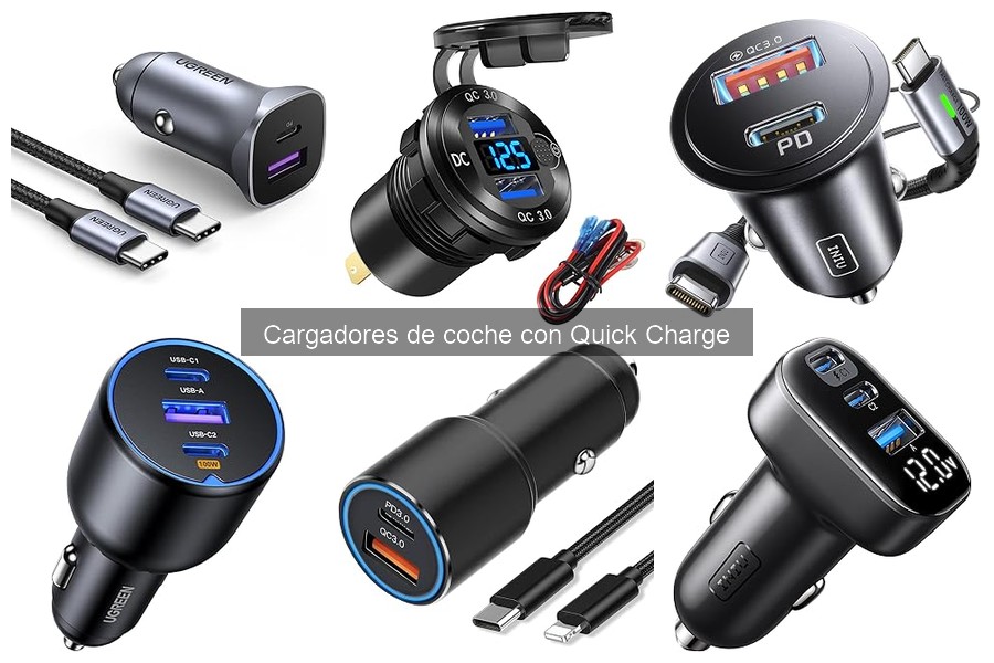 Cargadores de coche Quick Charge compatibles con Samsung y Apple