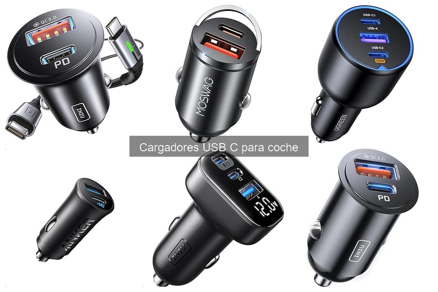 Cargadores USB C para coche con funciones adicionales