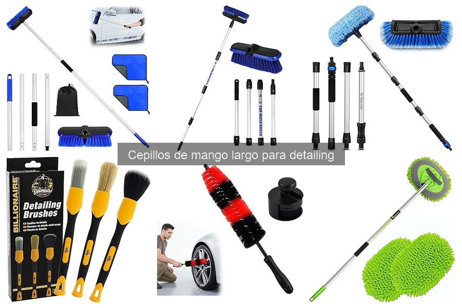 Diferencias entre cepillos de mango largo y corto para detailing