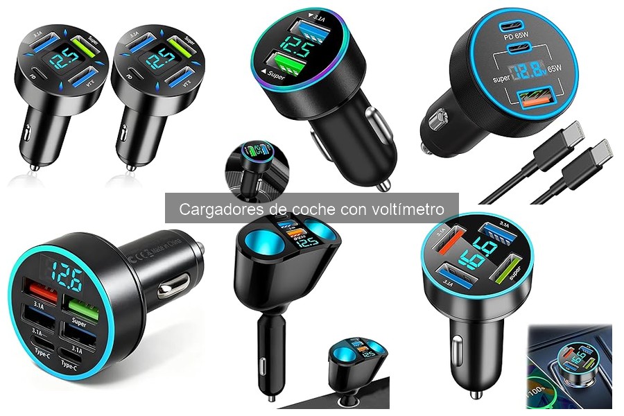 ¿Dónde comprar un cargador de coche con voltímetro?