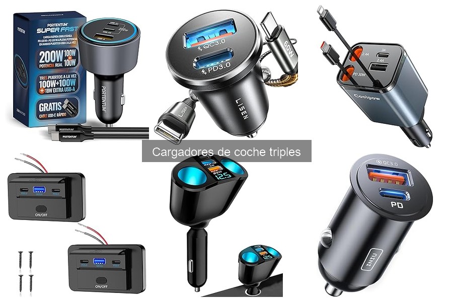 Mejores cargadores de coche triples para viajes largos