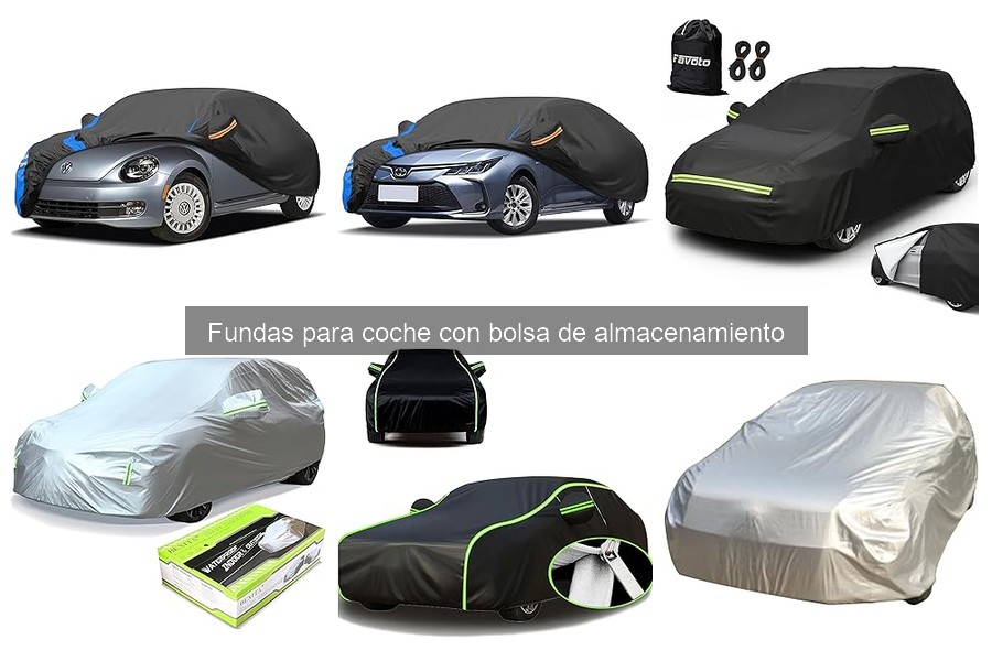 Tipos de fundas para coche con bolsa de almacenamiento