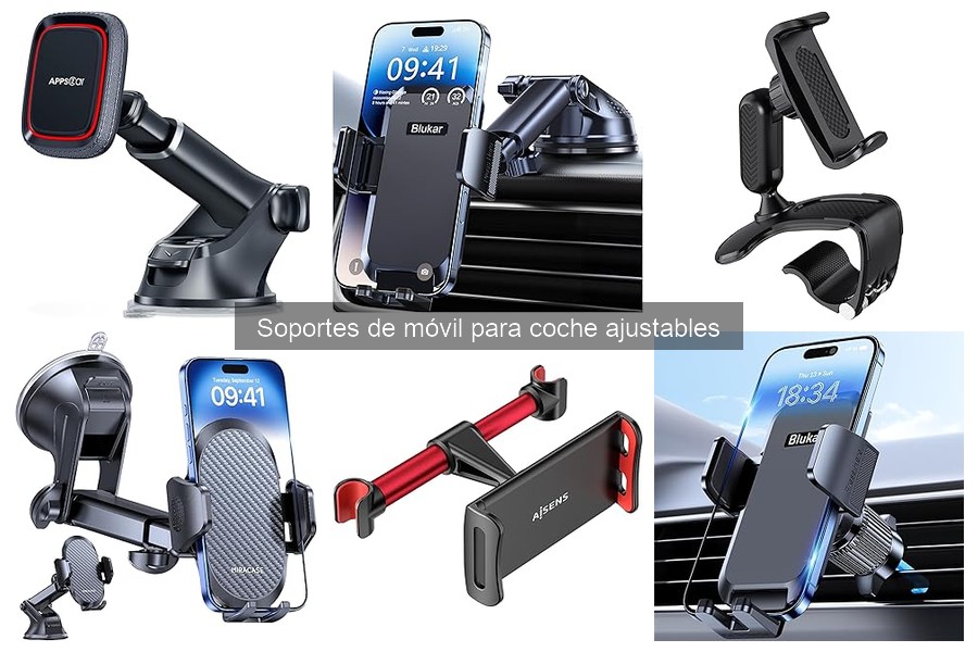 Tipos de soportes de móvil para coche ajustables
